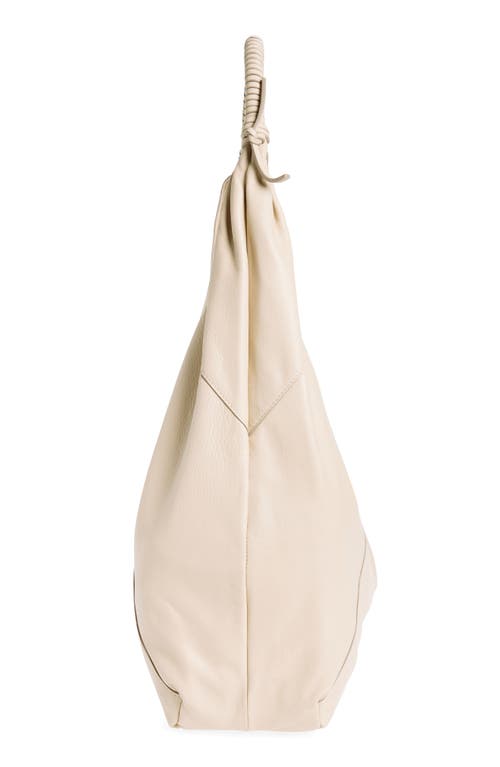 Shop Lucky Brand Evlie Leather Hobo Bag In Vanilla