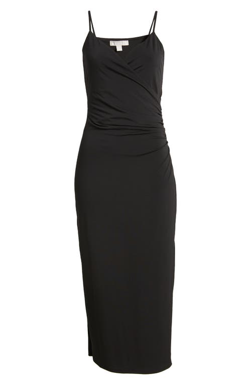 Shop Chelsea28 Ruched Jersey Dress In Black