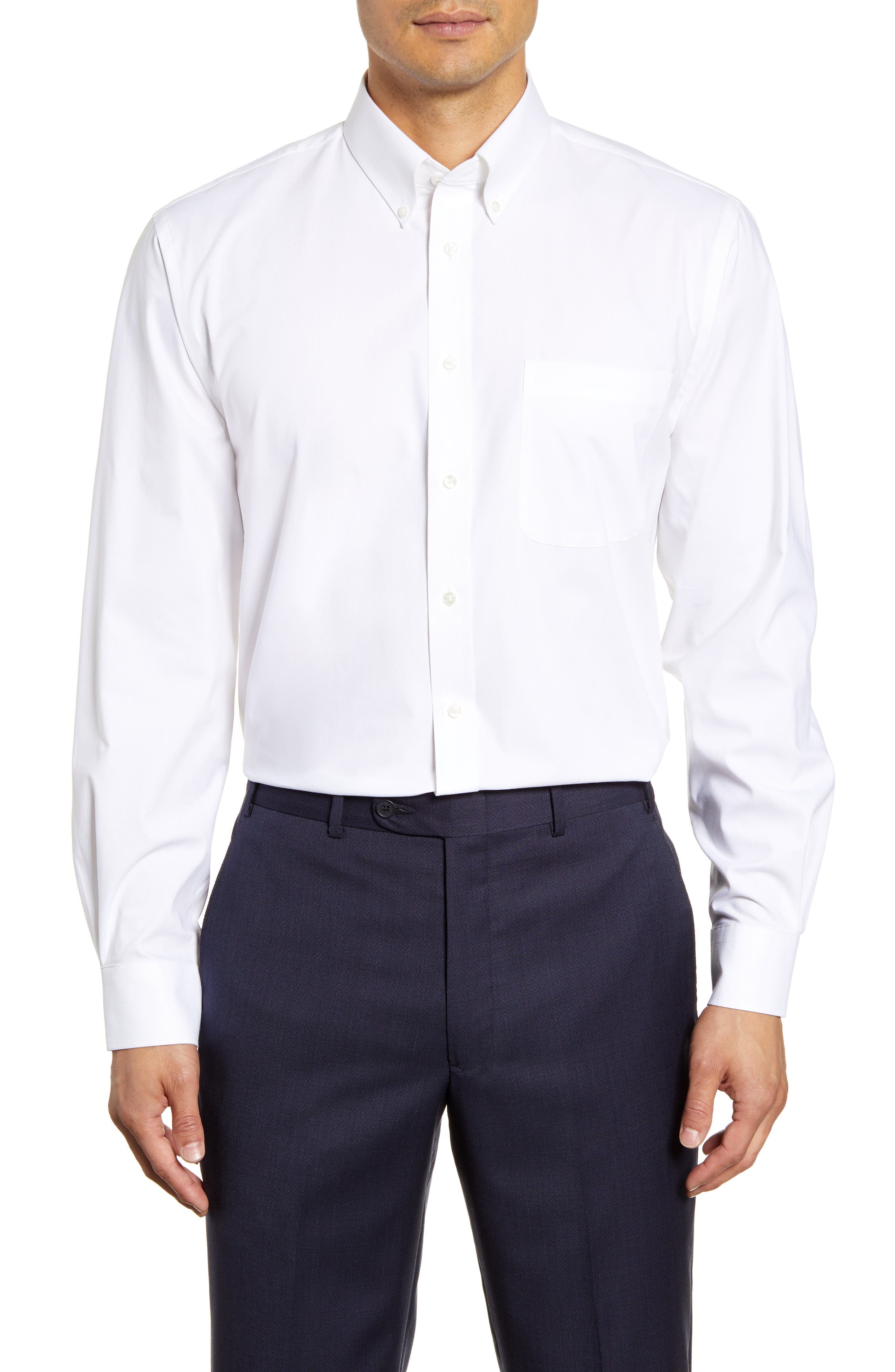 Nordstrom Men's Shop TechSmart Traditional Fit Stretch Pinpoint Dress Shirt Nordstrom