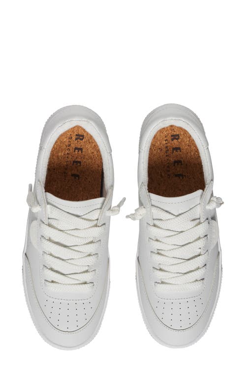 Reef Lay Day Seas Sneaker In White Leather