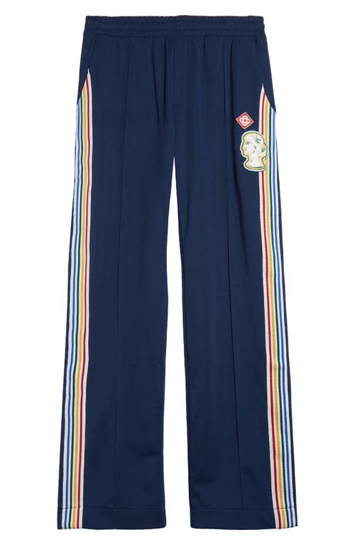 Shop Casablanca Varsity Track Pants In Navy