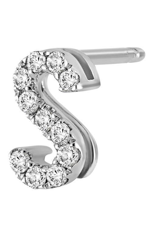Bony Levy Single Initial Earring In White Gold/s