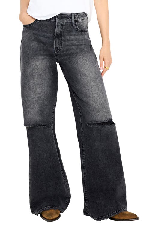 Shop Good American Good Ease High Waist Wide Leg Jeans In Black346