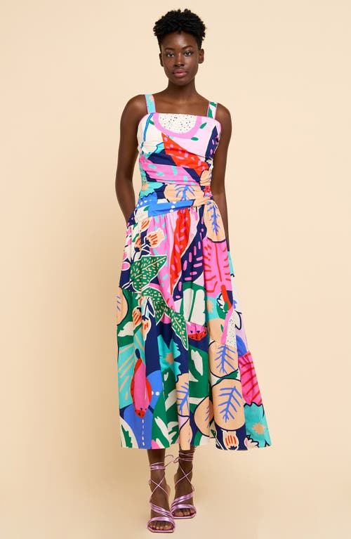 Shop Ciebon Lillias Maxi Sundress In Pink Multi