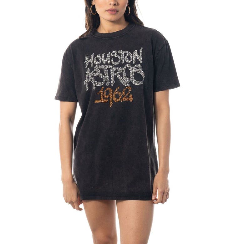 THE WILD COLLECTIVE THE WILD COLLECTIVE BLACK HOUSTON ASTROS T-SHIRT DRESS
