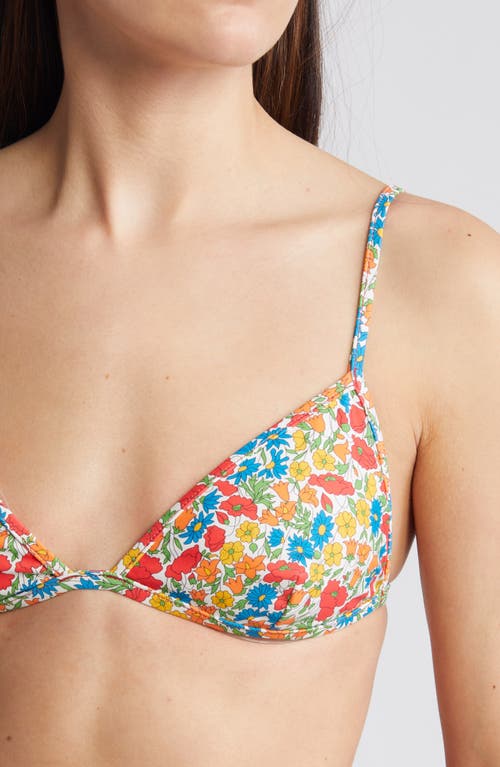 Nu Swim X Liberty London Yes Floral Print Bikini Top In Red Multi
