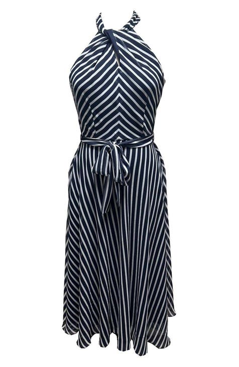 Stripe Twist Neck Dress