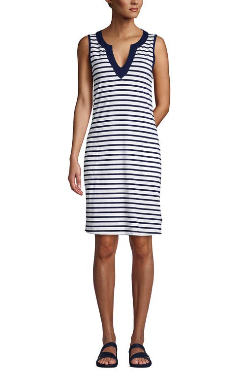 LANDS' END LANDS' END COTTON JERSEY SLEEVELESS SWIM COVER-UP DRESS 