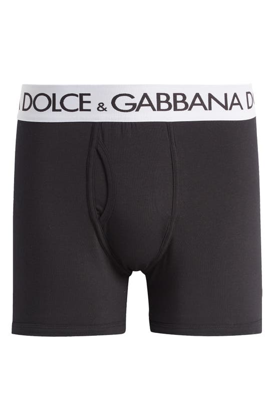Shop Dolce & Gabbana Long Fit Boxer Brief In Black