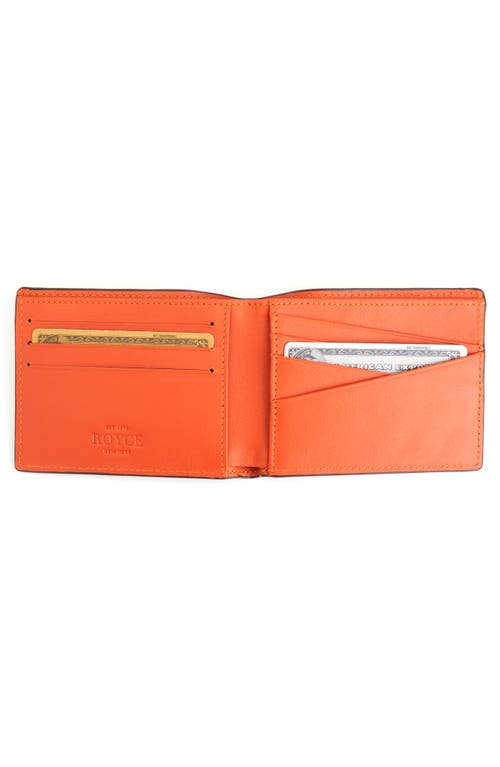 Shop Royce New York Rfid Leather Bifold Wallet In Brown/burnt Orange