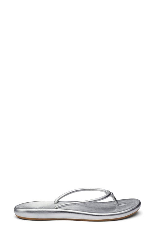 Olukai Huawai Flip Flop In Silver