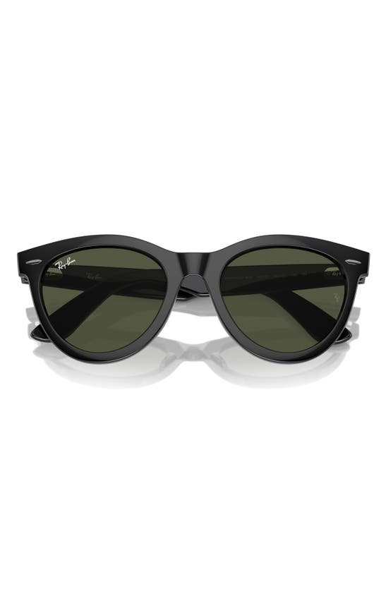 Ray Ban Wayfarer Way Sunglasses Black Frame Green Lenses 54-21 In Black