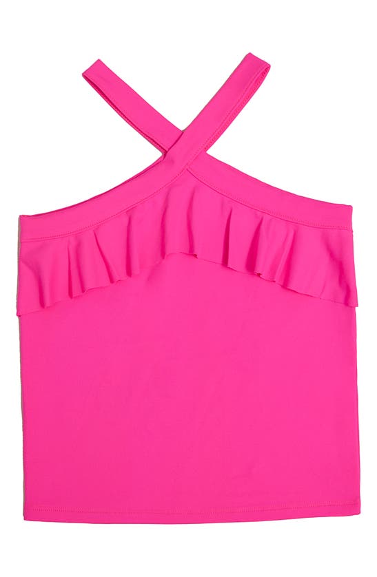 Shop Mia New York Kids' Ruffled Crossover Tank In Pink