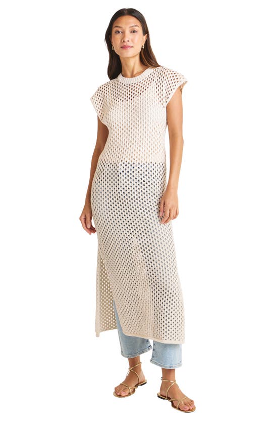 Splendid Nova Open Stitch Maxi Dress In Natural