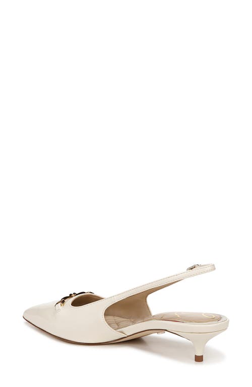 Shop Sam Edelman Farrah Kitten Heel Pointed Toe Slingback Pump In Porcelain