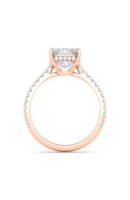 Shop Hautecarat Emerald Cut Pavé Lab Created Diamond Ring In 2.50 Ctw 18k Rose Gold