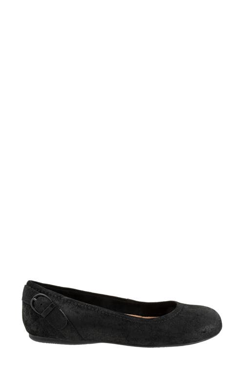 Shop Softwalk ® Sydney Flat In Black Suede