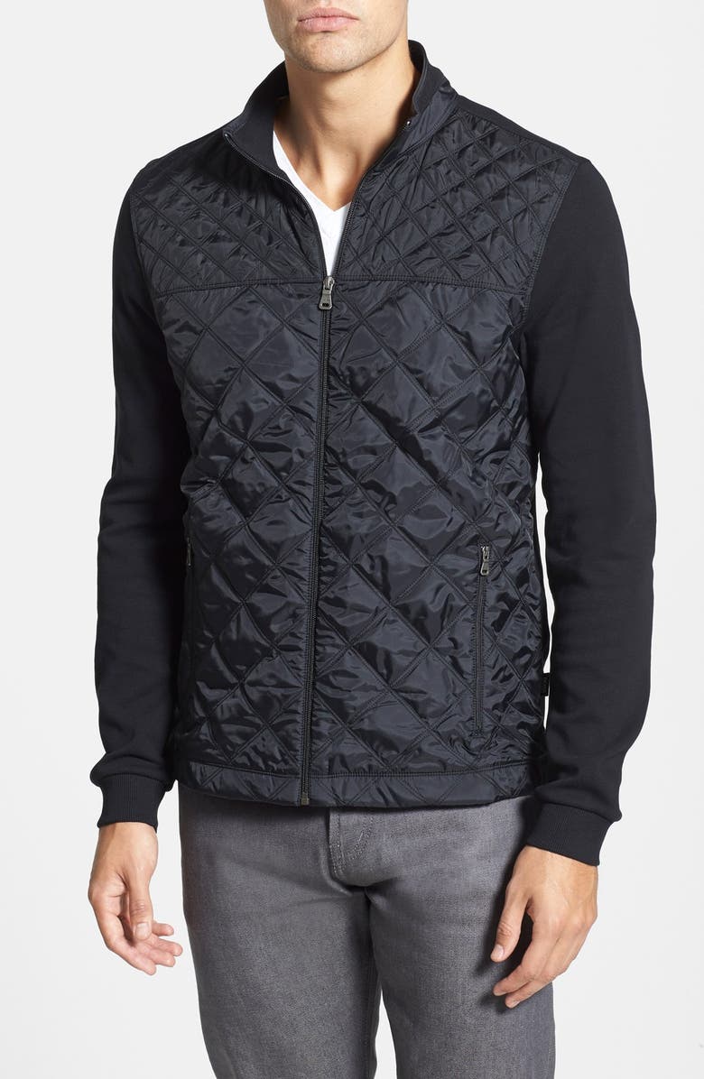 BOSS HUGO BOSS 'Pizzoli' Knit & Quilted Jacket | Nordstrom