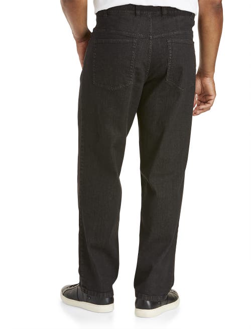 Harbor Bay Relaxed Fit Stretch Jeans In Black Denim