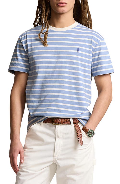 Polo Ralph Lauren Stripe Ringer T-shirt In Vessel Blue/nevis