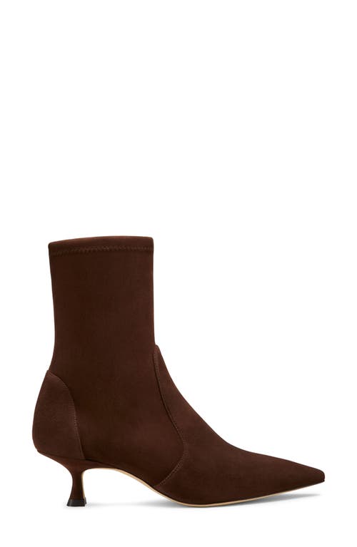 Stuart Weitzman Omens Tan Naomi 50 Pointed-toe Suede Ankle Boots In Walnut