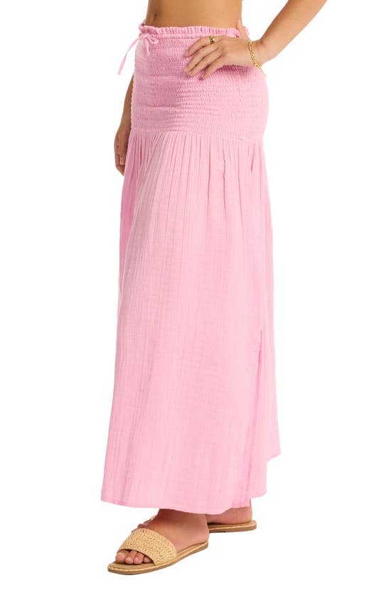 Shop Sea Level Sunset Beach Cotton Gauze Cover-up Skirt In Pink