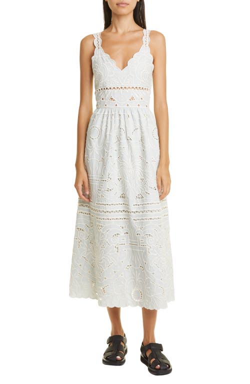 Sea Blaire Organic Cotton Eyelet Dress in Blue