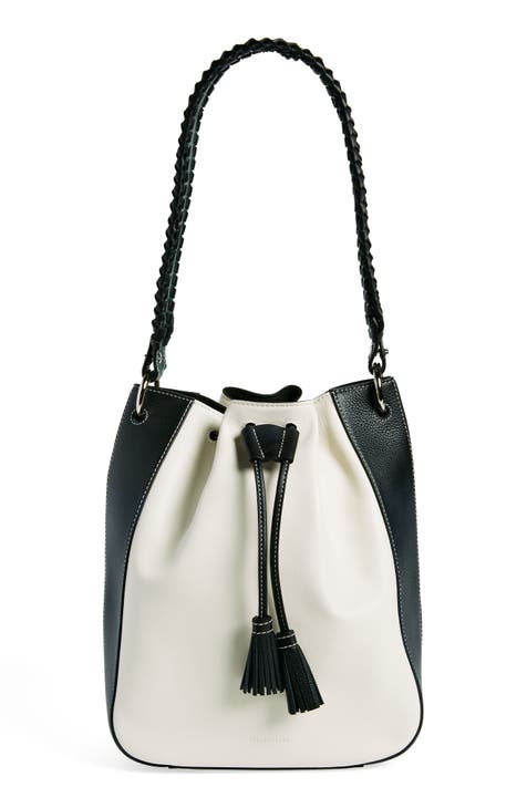x Collagerie Large Bolo Colorblock Leather Bucket Bag