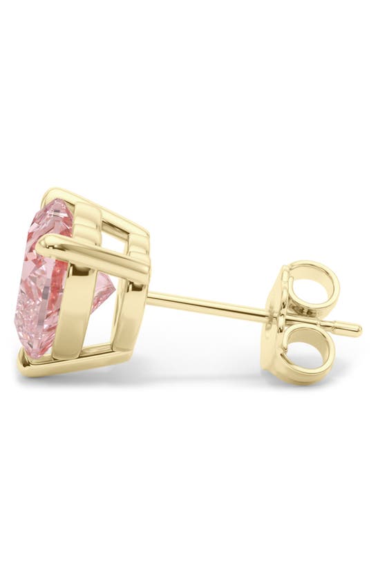 Hautecarat Pink Lab Created Diamond Stud Earrings In 18k Yellow Gold