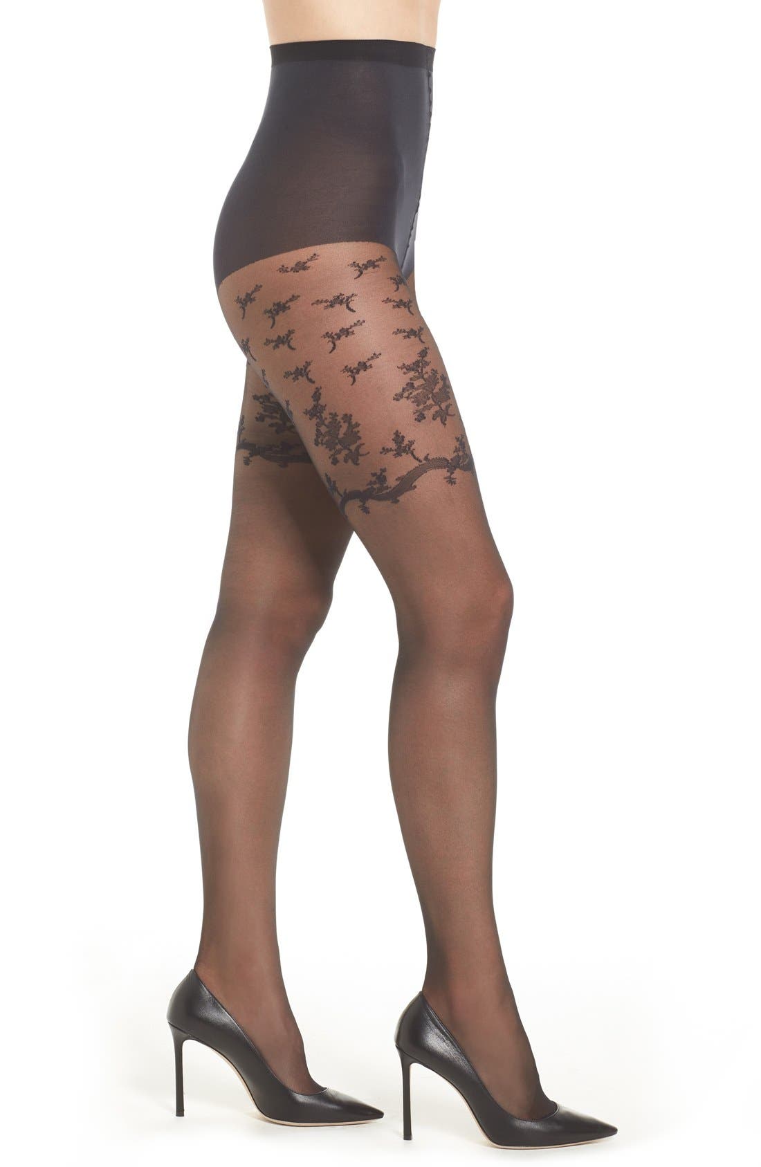 DIM Placed Lace Pattern Sheer Tights Nordstrom
