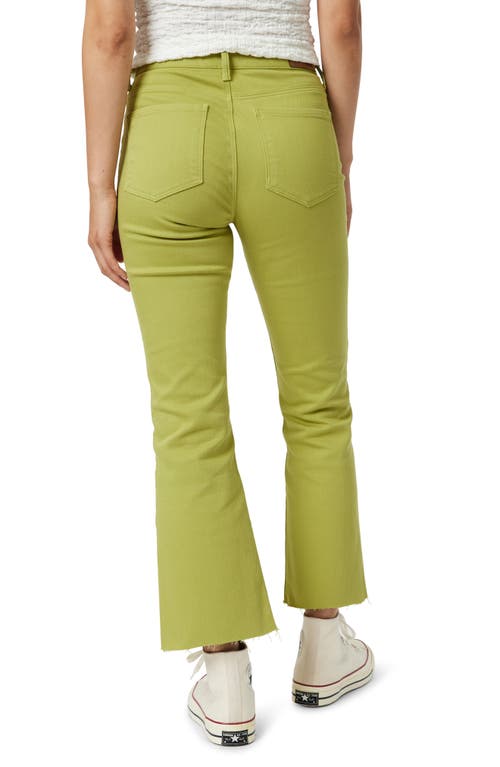 Mavi Jeans Anika High Waist Fray Hem Crop Flare Jeans In Spinach Green Flex Blue