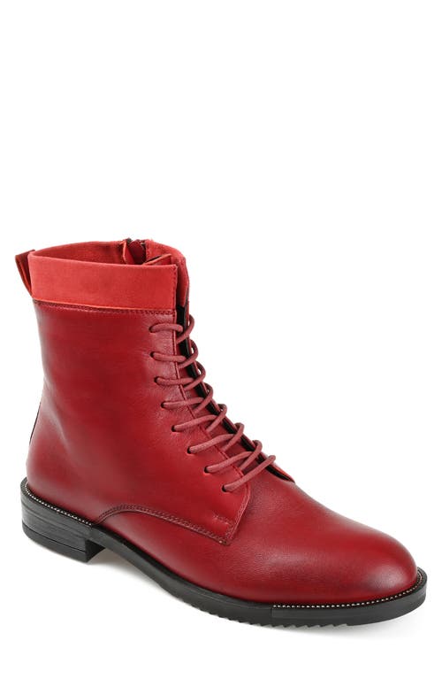 Natara Lace-Up Bootie in Red