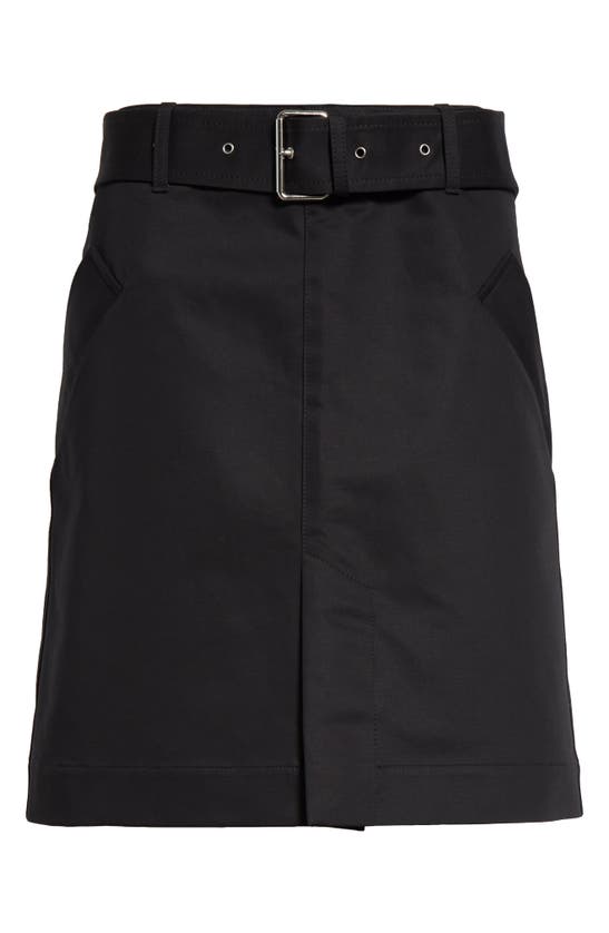 Shop Totême Trench Belted Organic Cotton Skirt In Black