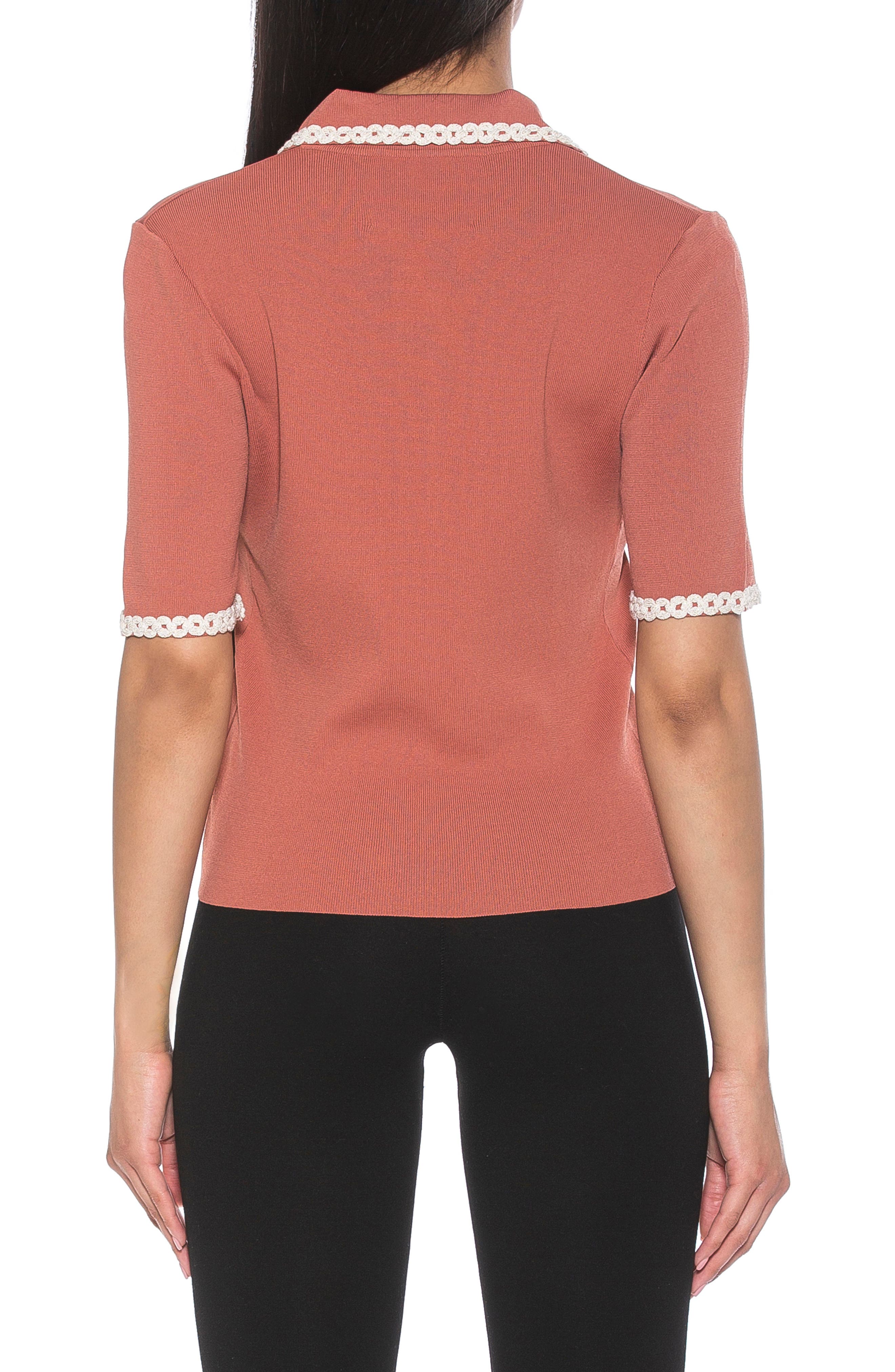 Alexia Admor Collared Knit Short Sleeve Top Nordstromrack