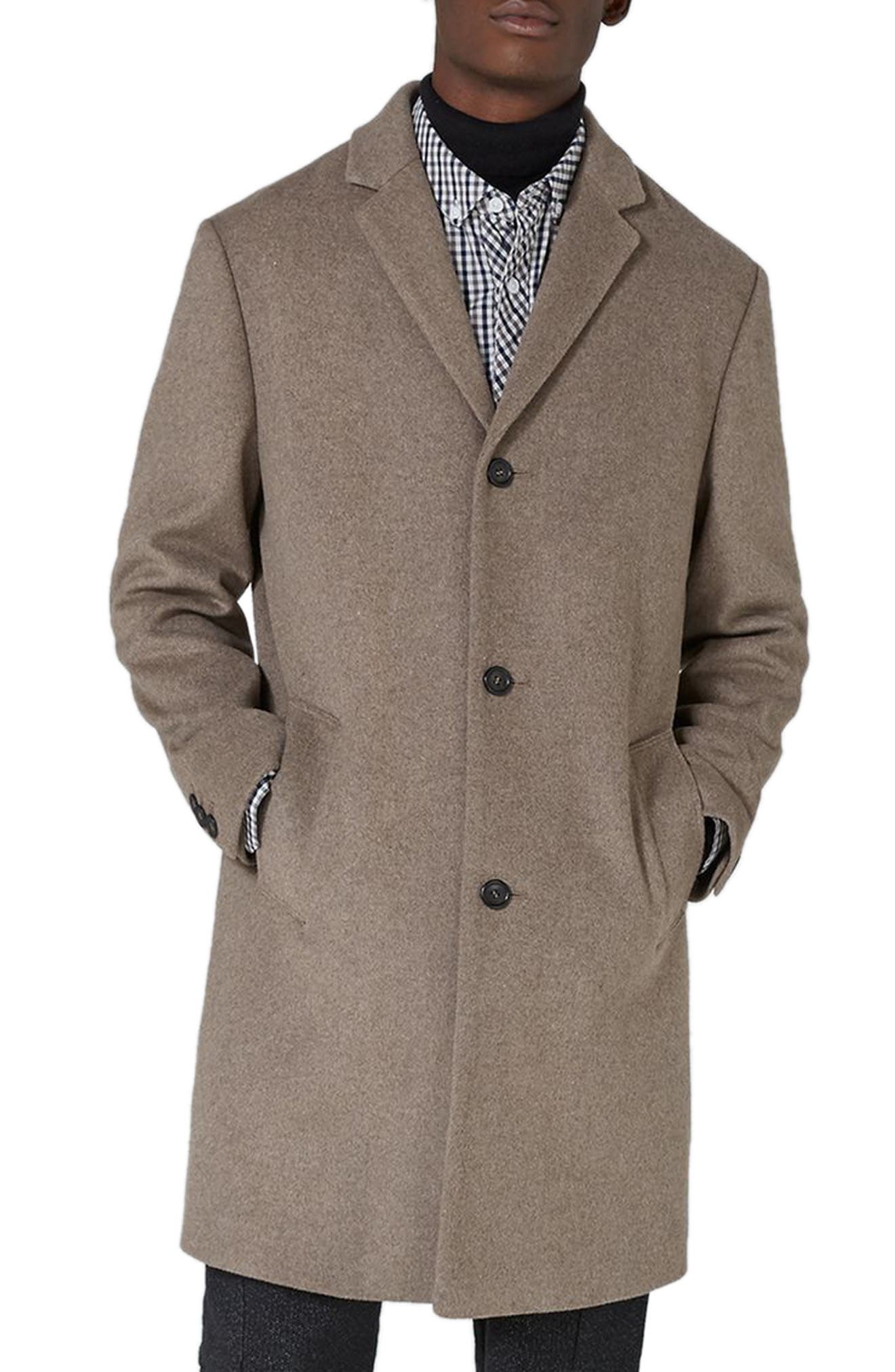 Topman Classic Fit Overcoat Nordstrom