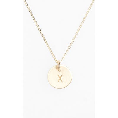 Nashelle 14K-Gold Fill Initial Mini Circle Necklace