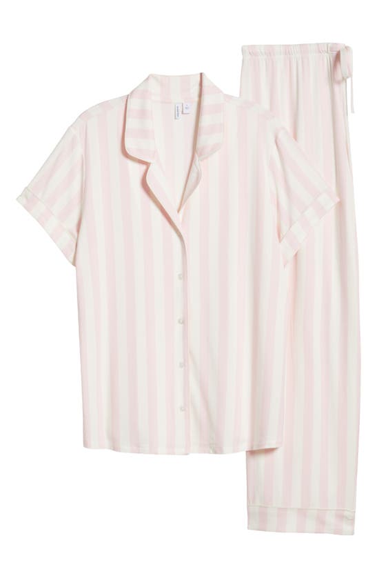 Shop Nordstrom Moonlight Eco Crop Pajamas In Pink Cake Medium Stripe