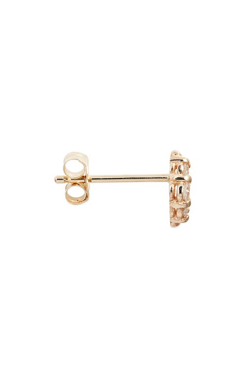 Shop Anzie X Mel Soldera Single Croissant Stud Earring In Yellow Gold/diamond