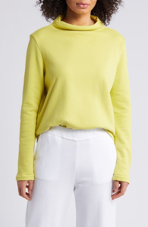 Eileen Fisher Funnel Neck Organic Cotton Top Citron at Nordstrom,