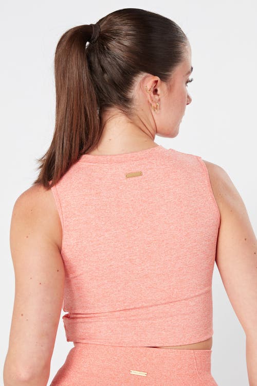 Twill Active Seamless Marl Laser Cut Shorts In Coral
