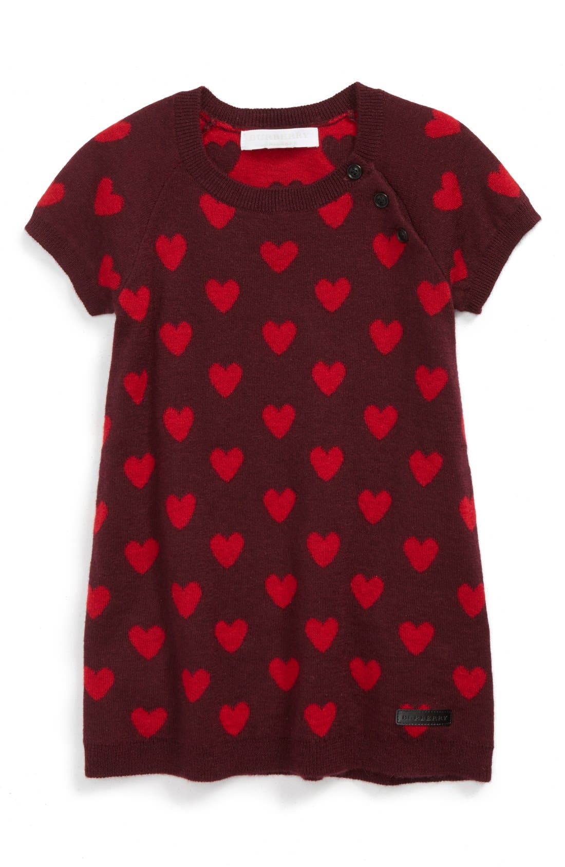 Burberry 'Haylie' Intarsia Heart Cashmere Sweater Dress (Baby Girls