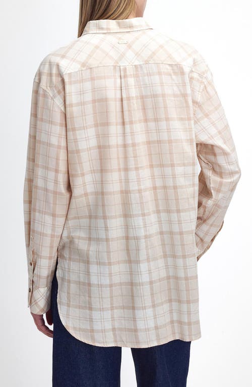 Shop Barbour Aubrey Check Button Front Shirt In Winter White Tartan