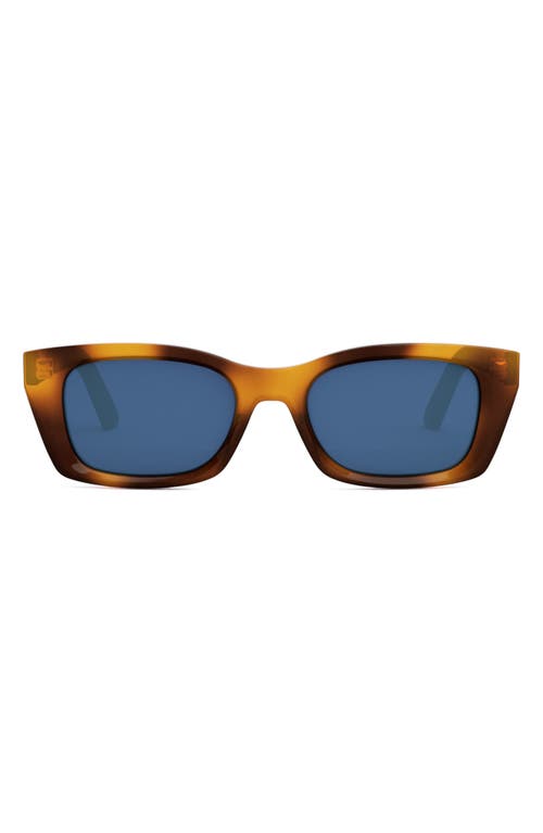 Dior 'midnight S3i 52mm Rectangular Sunglasses In Blonde Havana/blue