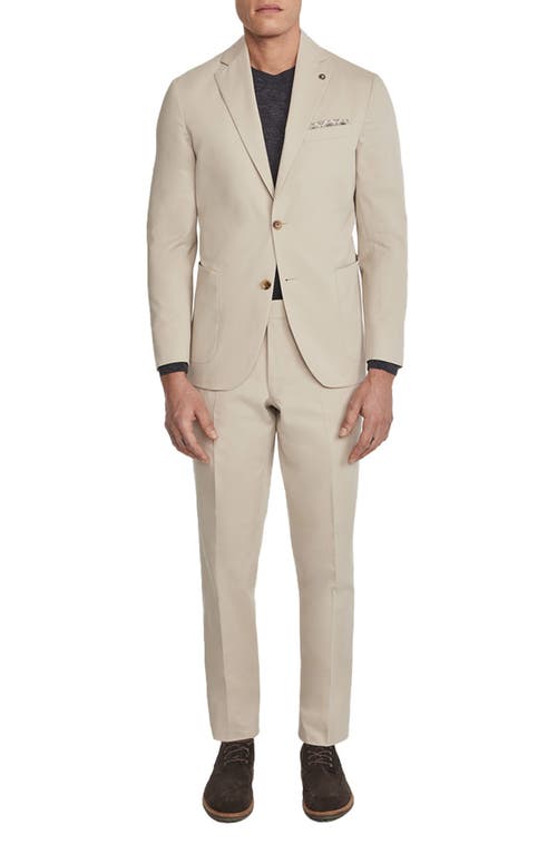 Jack Victor Irving Solid Tan Cotton & Cashmere Suit
