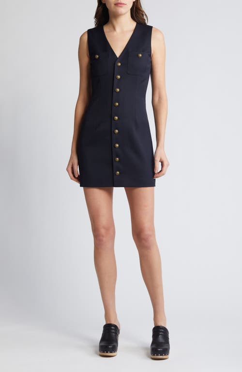 FRAME Sleeveless Wool Blend Minidress Navy at Nordstrom,