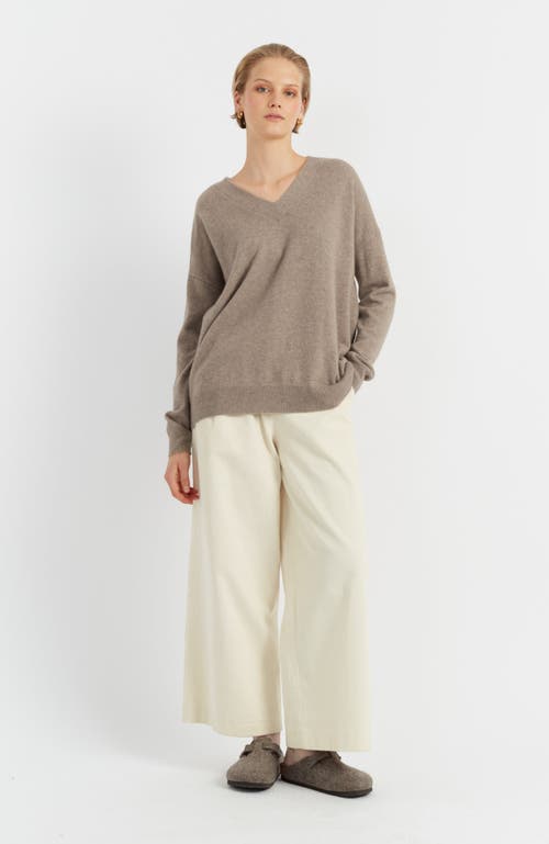 Shop Chinti & Parker Cashmere Boxy Sweater In Soft Truffle