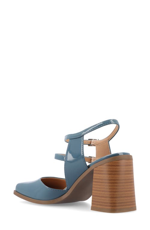 Shop Journee Collection Caisey Double Strap Mary Jane Pump In Patent/blue