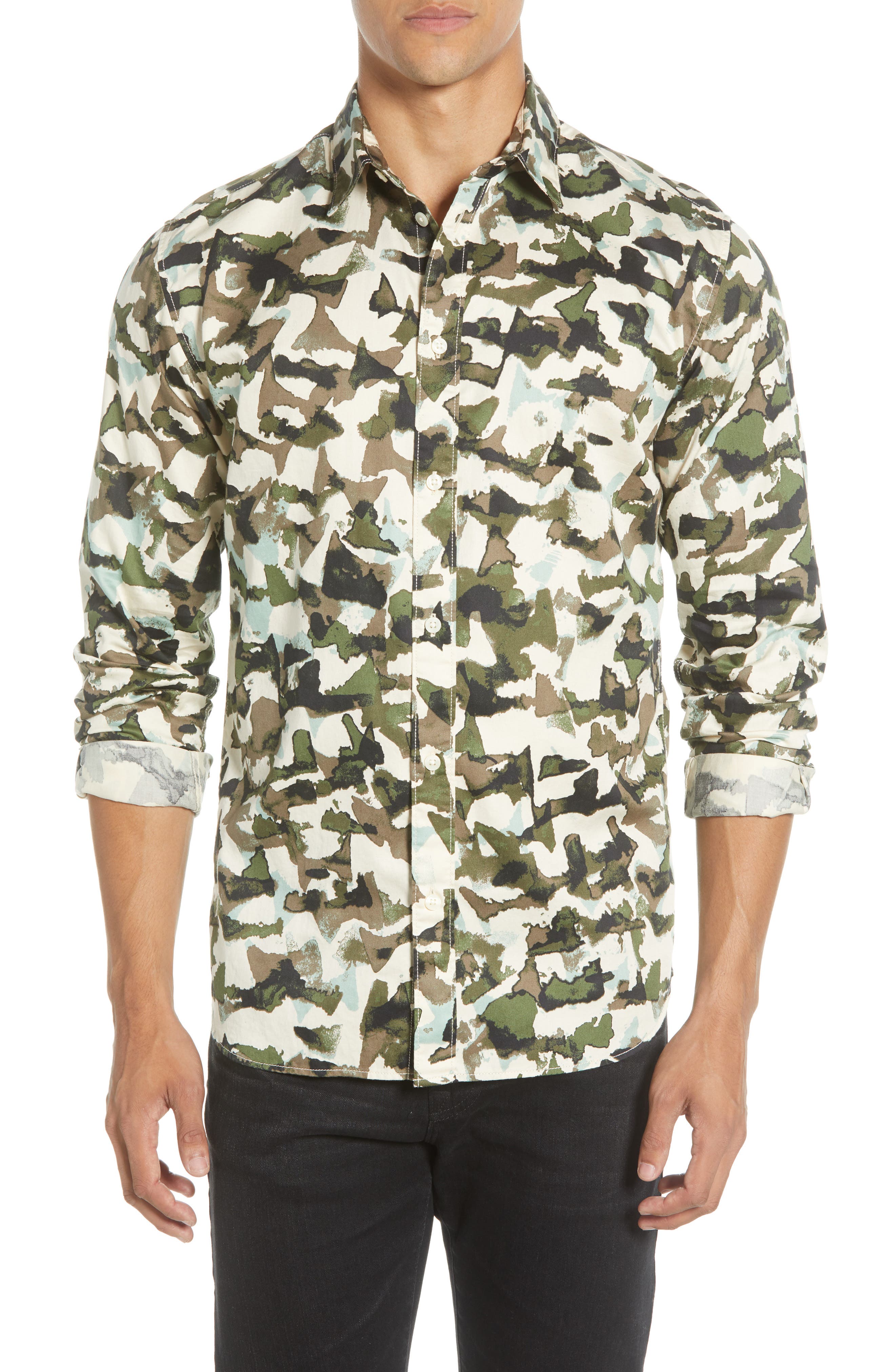 Selected Homme Bryson Slim Fit Camo ButtonUp Shirt Nordstrom