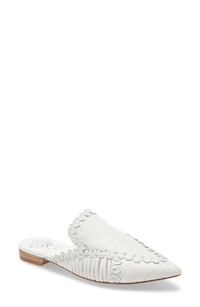 Vince Camuto Manindie Pointed Toe Mule In Crisp White Leather