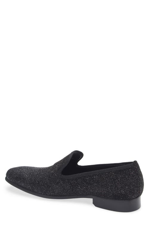 Steve Madden Corrido Glitter Loafer In Black Crystal